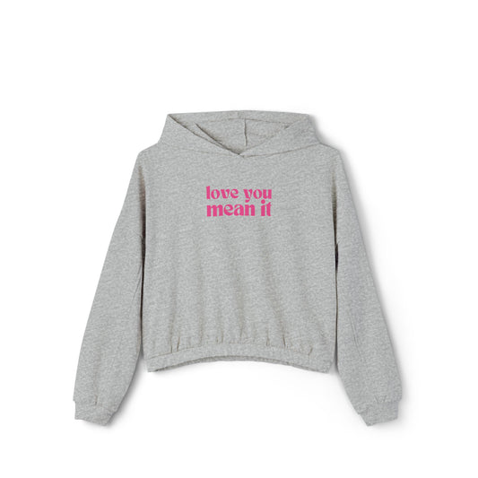 Love You Mean It Cropped Hoodie - Grey