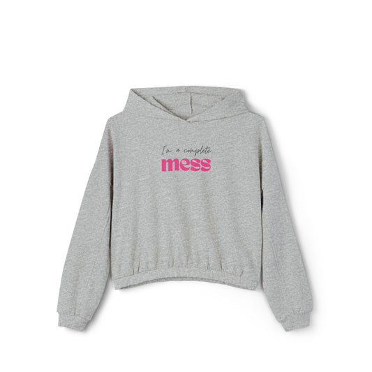 I'm a Complete Mess Cropped Hoodie - Grey