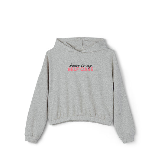 Bravo is My Self Care Cropped Hoodie - Grey