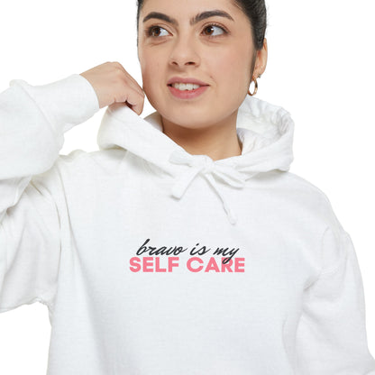 Bravo is My Self Care Hoodie - White